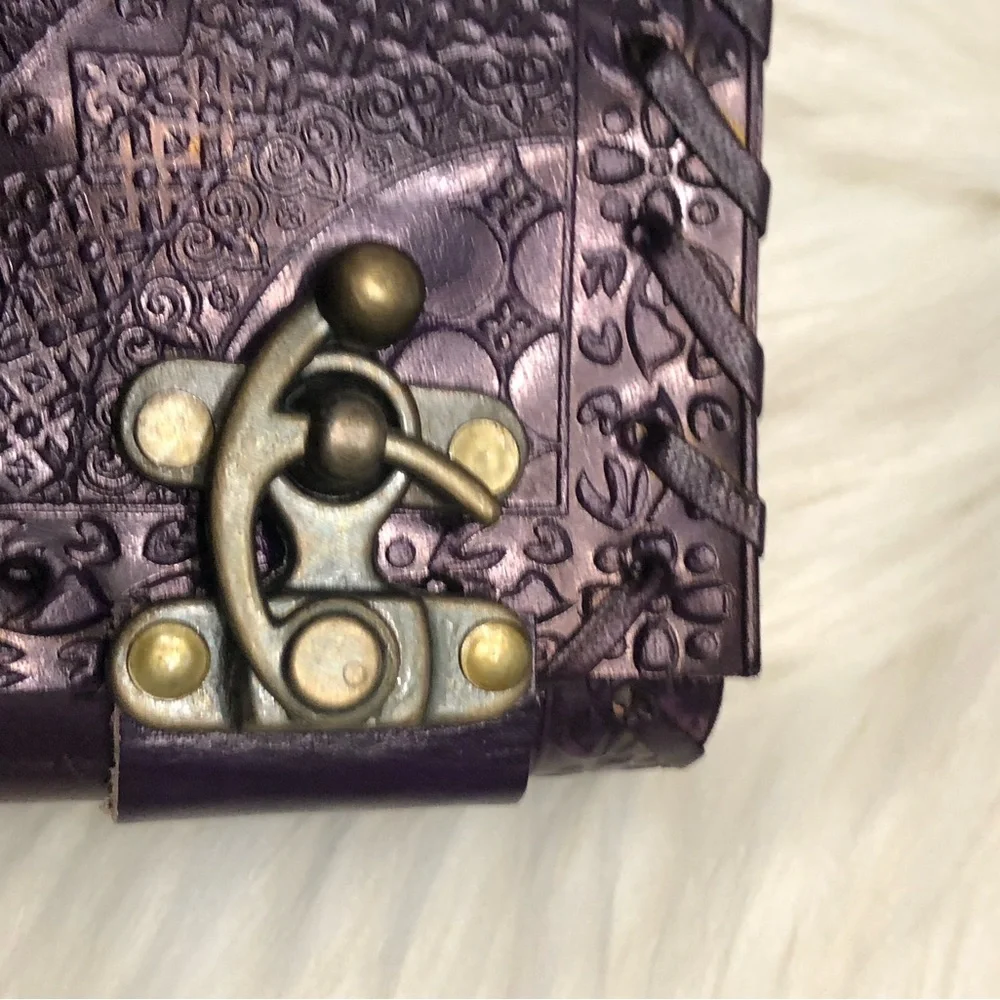 Seven Chakra Medieval Stone Embossed Handmade Jumbo Leather Journal